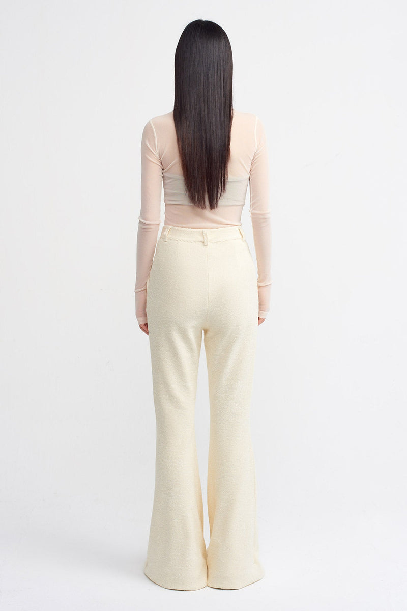 NU Textured Look Flared Trouser Natural