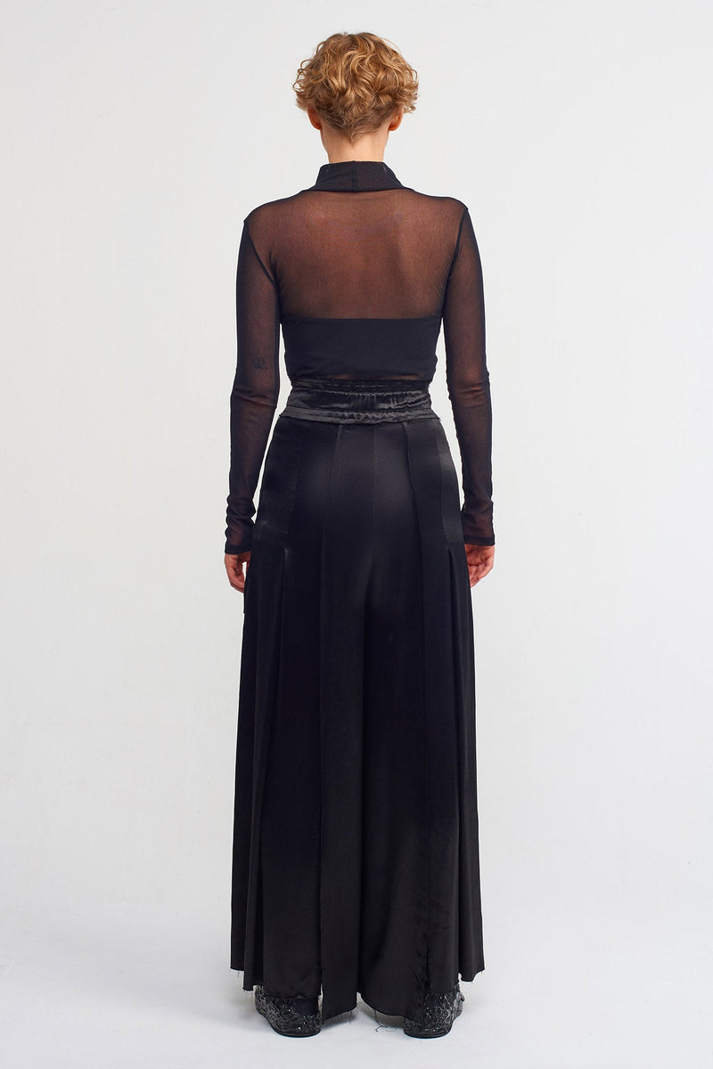 NU Cargo Pocket Satin Trousers Black