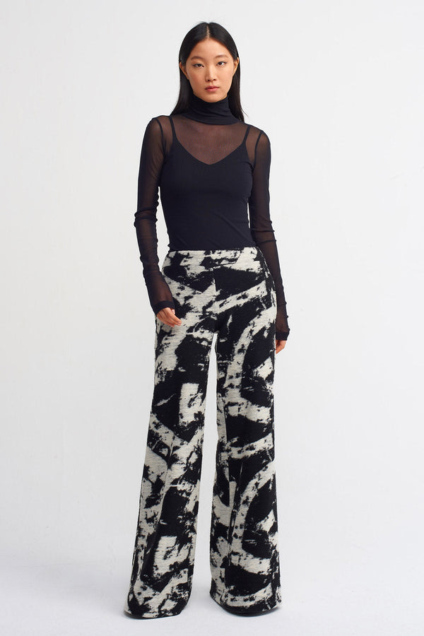 NU Straight Wide Leg Trouser Black/Off White