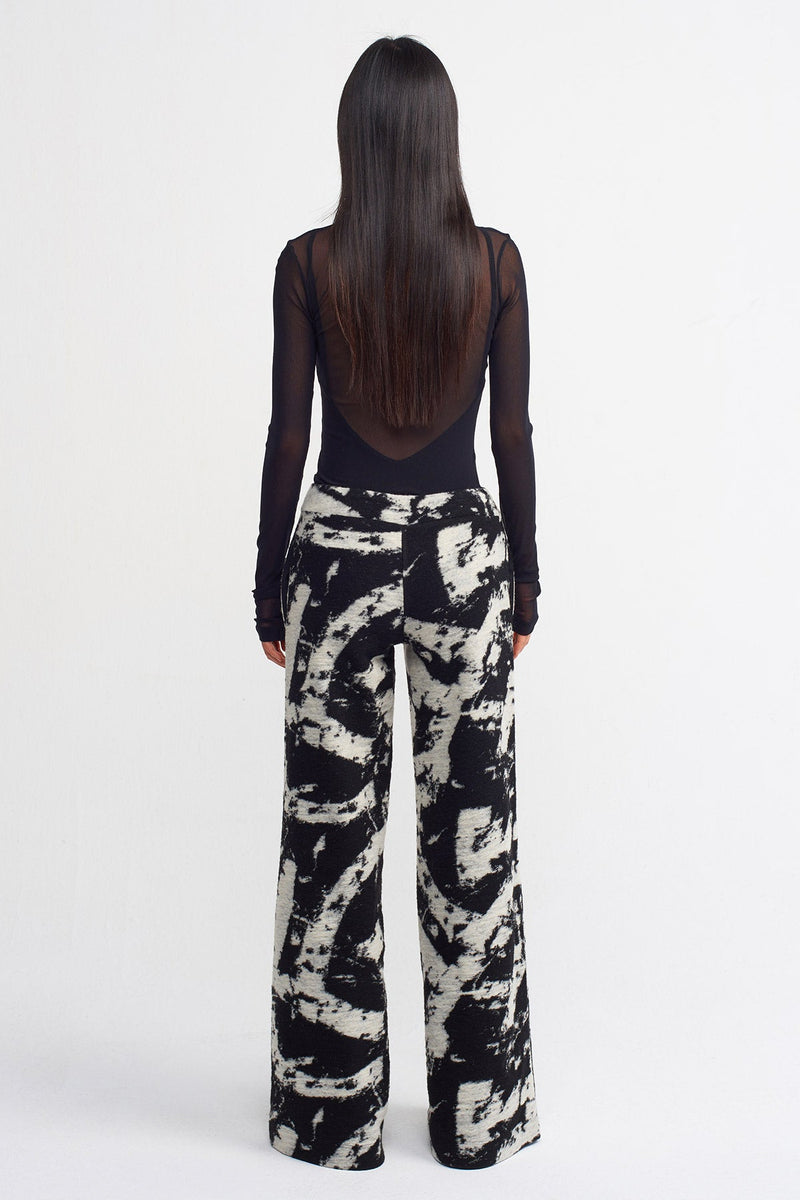 NU Straight Wide Leg Trouser Black/Off White