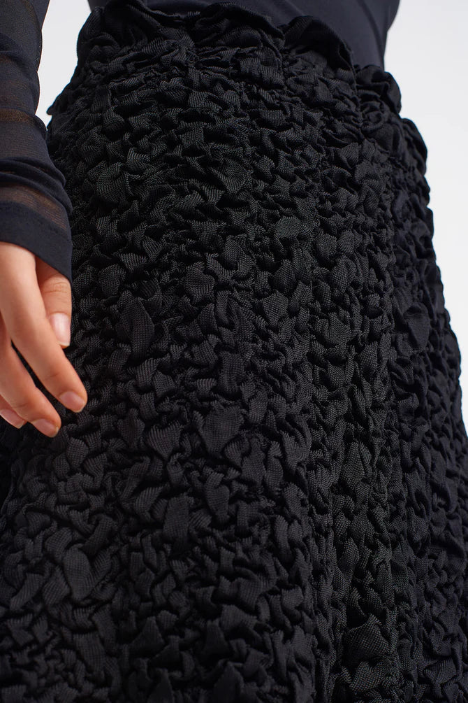 NU All Over Ruched Pattern Harem Pants Black