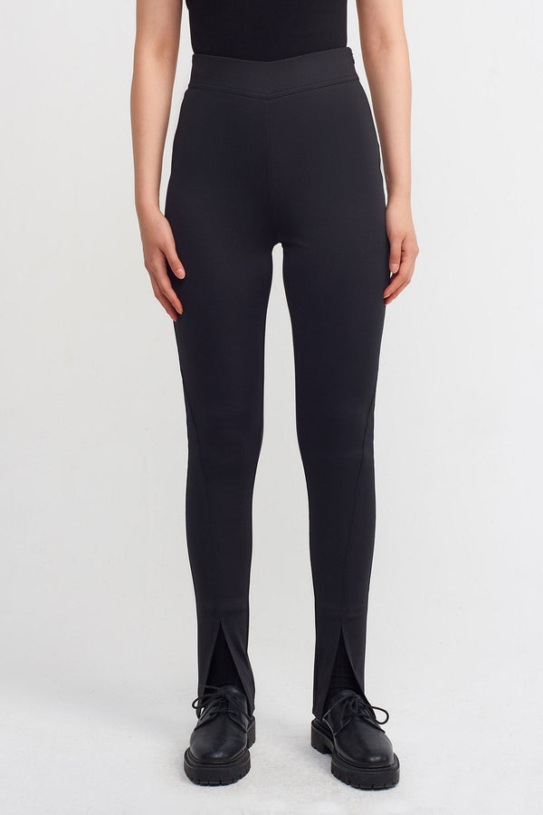NU Solid High Waist Trousers Black