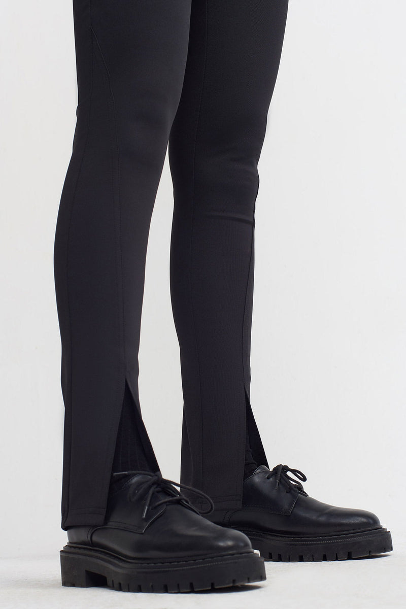 NU Solid High Waist Trousers Black