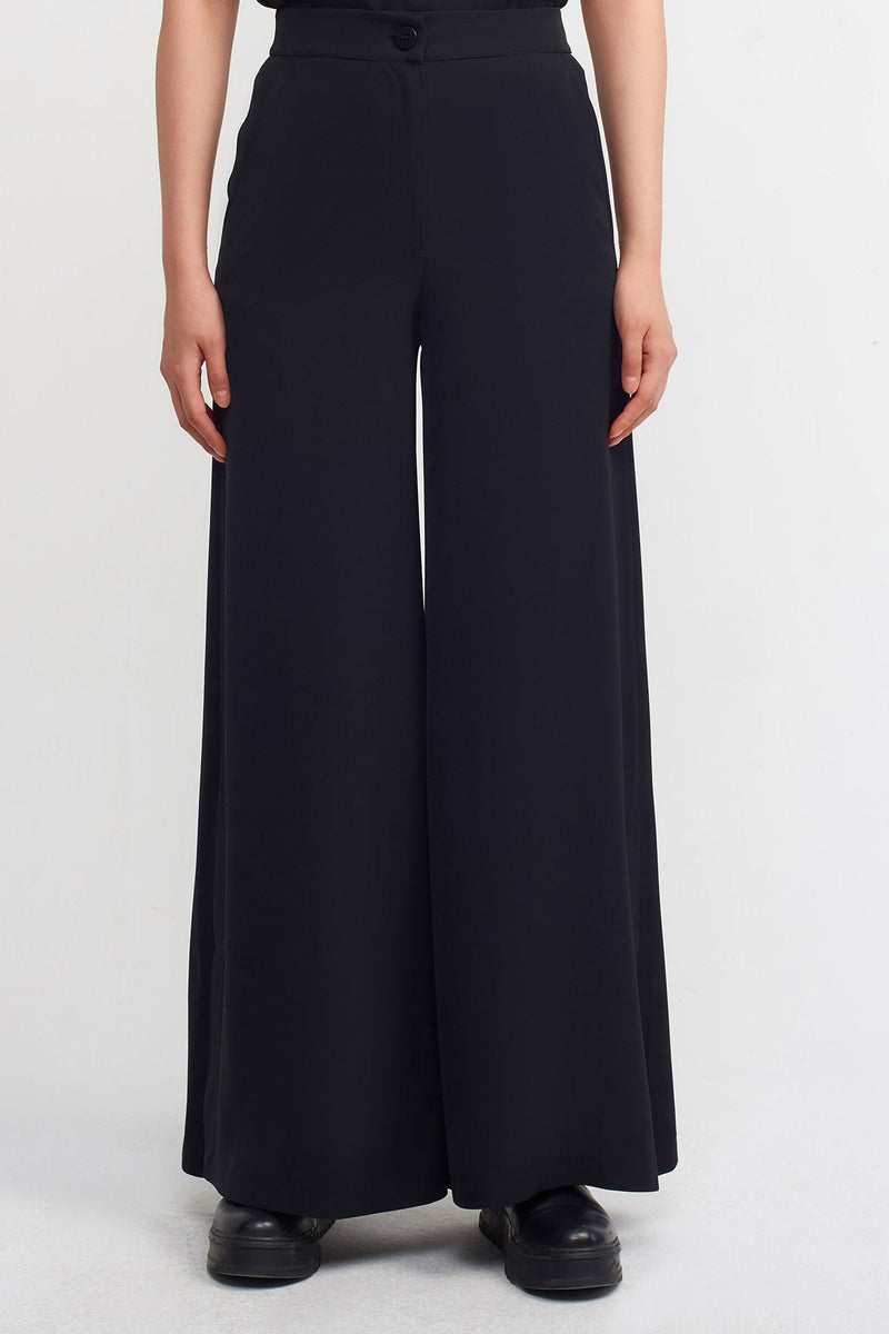 NU Solid High Waist Trousers Black