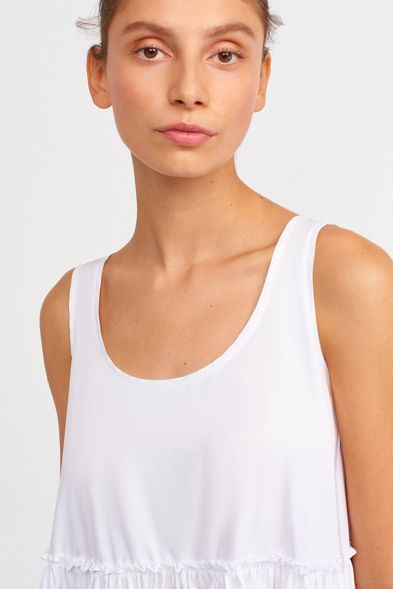 NU Tiered Gather Voluminous Dress Off White