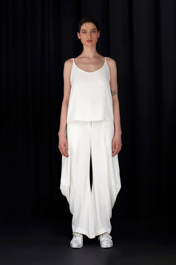 NU Strappy Bead-Embellished Blouse Off White