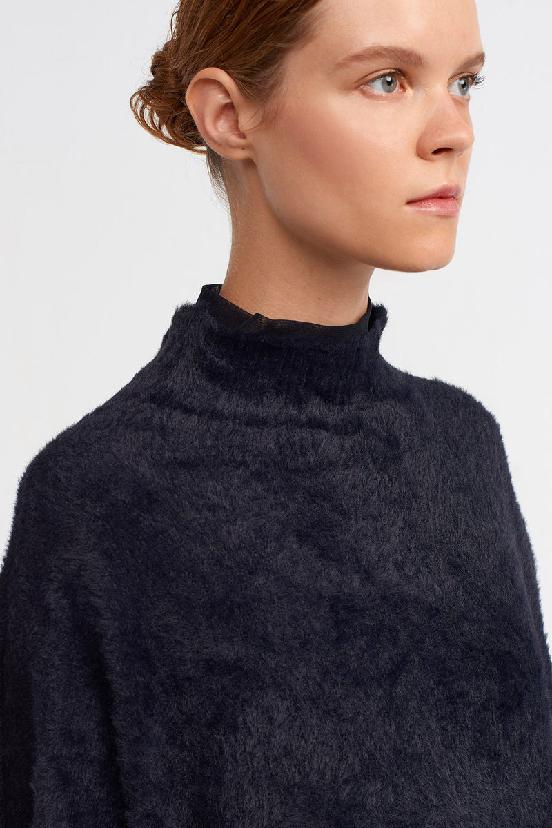 NU Oversized Soft Fuzzy Sweater Black