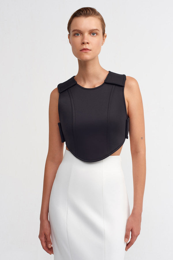 NU Sleeveless Crop Top Black