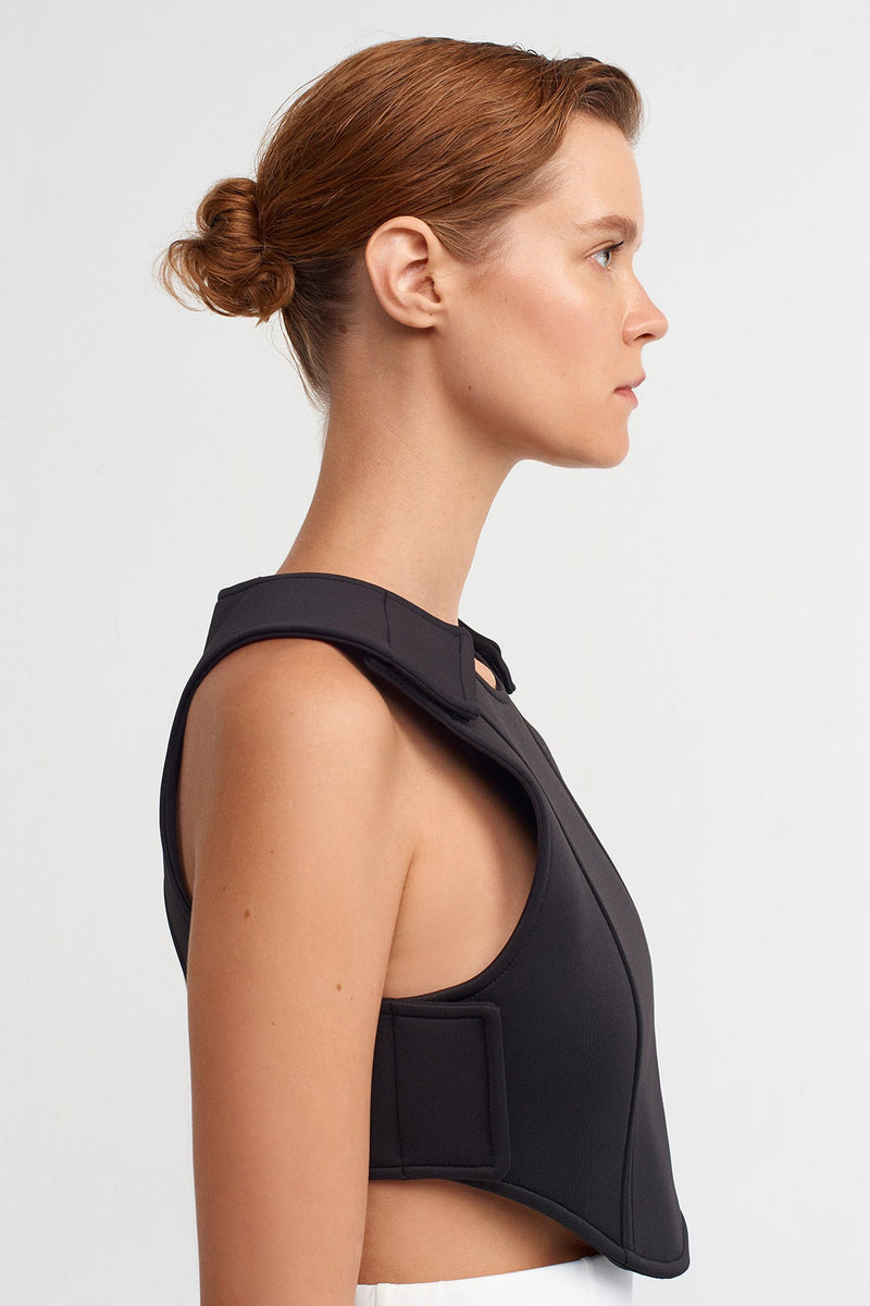 NU Sleeveless Crop Top Black