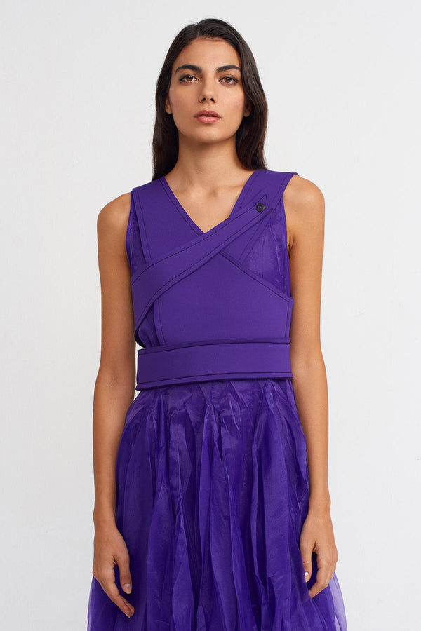 NU Snap Closure Bustier Purple