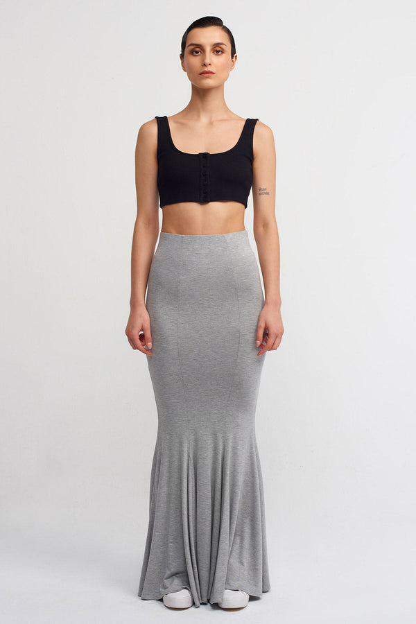 NU Comfortable Mermaid Skirt Grey Melange