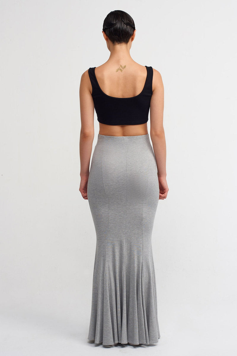 NU Comfortable Mermaid Skirt Grey Melange