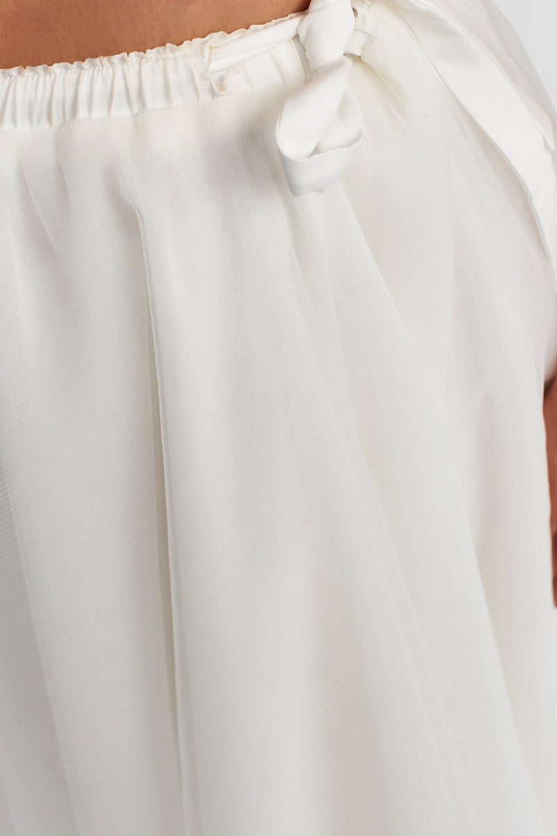 NU Tulle Midi Skirt Off White
