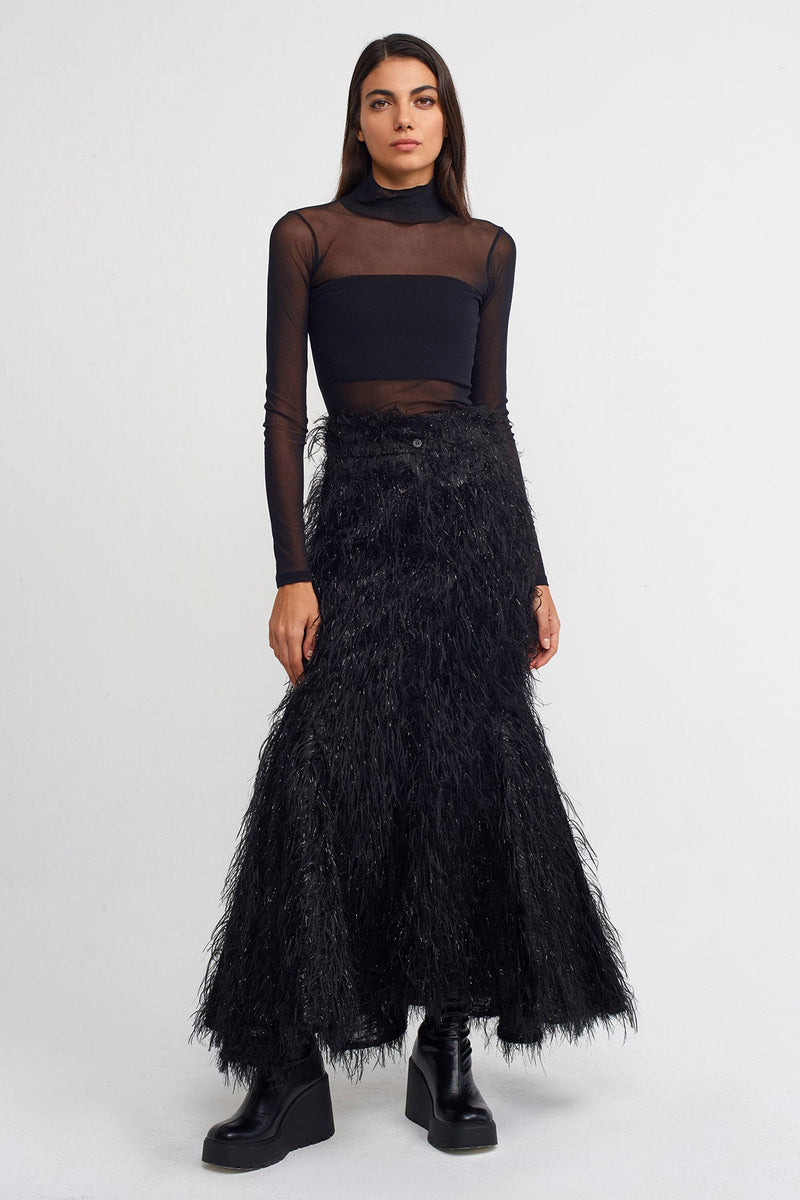 NU Fluffy Mermaid Skirt Black