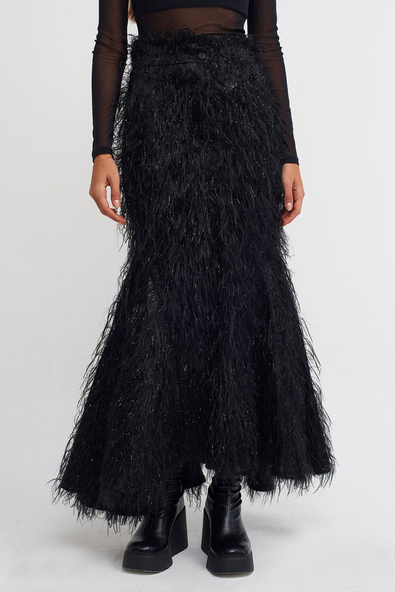 NU Fluffy Mermaid Skirt Black