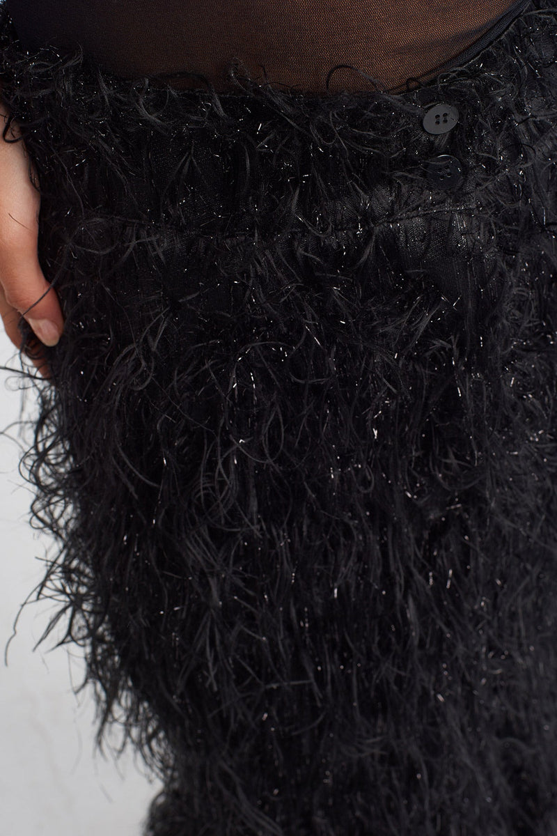 NU Fluffy Mermaid Skirt Black