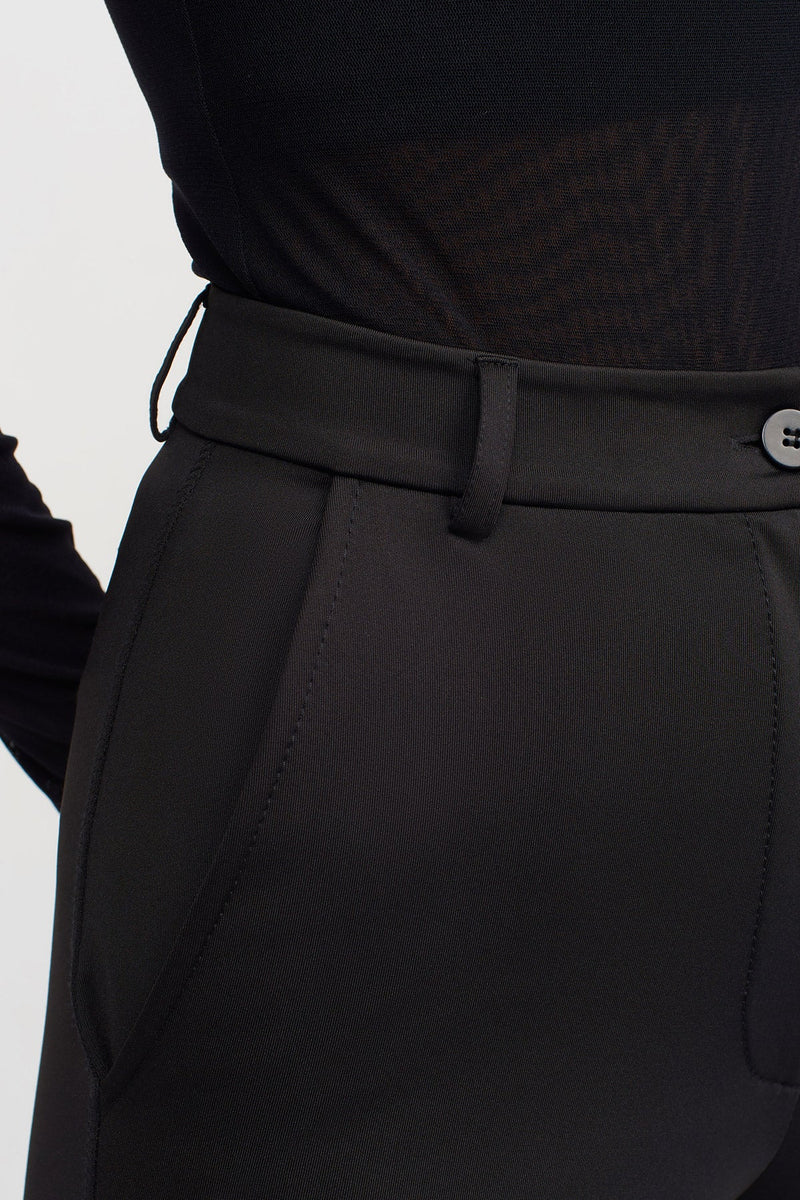 NU Flared Hem Solid Trousers Black