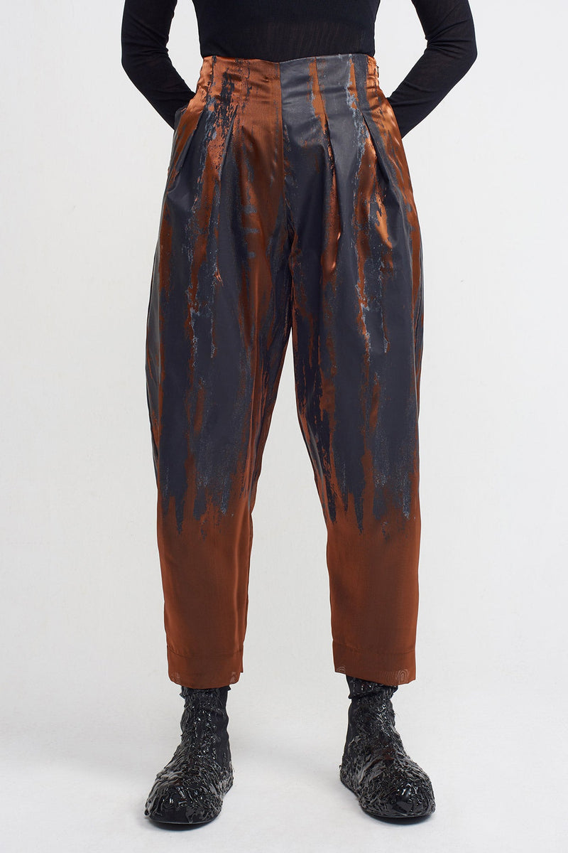 NU Organza Printed Trousers Copper