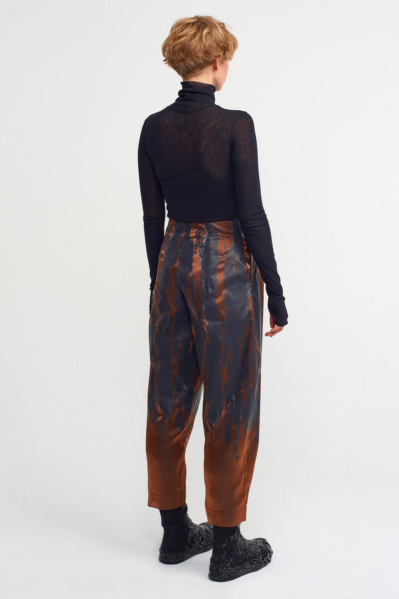 NU Organza Printed Trousers Copper