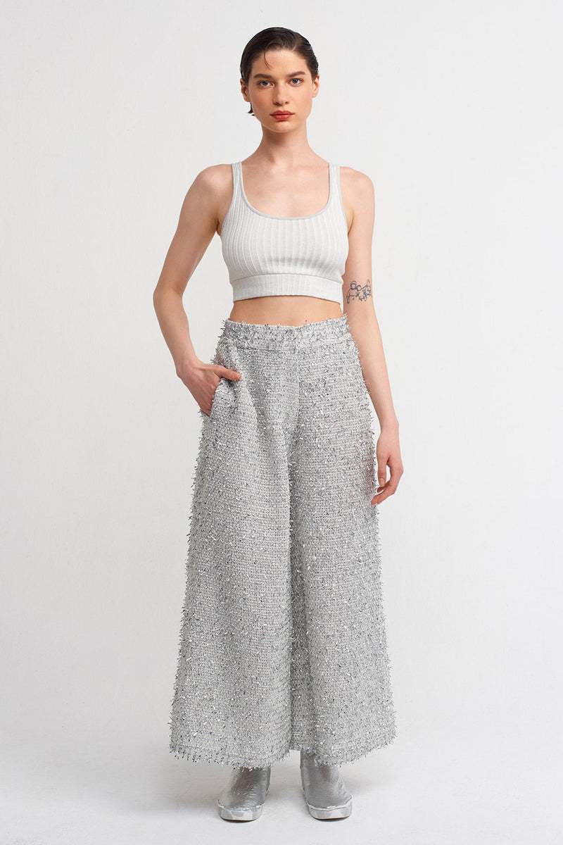 NU Salient Outside Wide Leg Trousers Silver