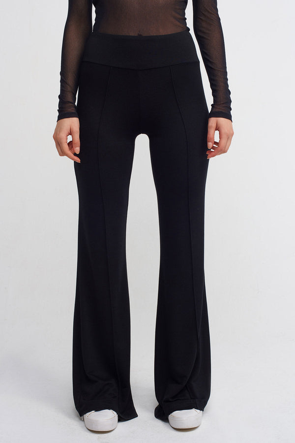NU Pressed Seam Comfortable Trousers Black