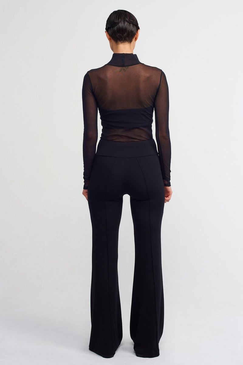 NU Pressed Seam Comfortable Trousers Black