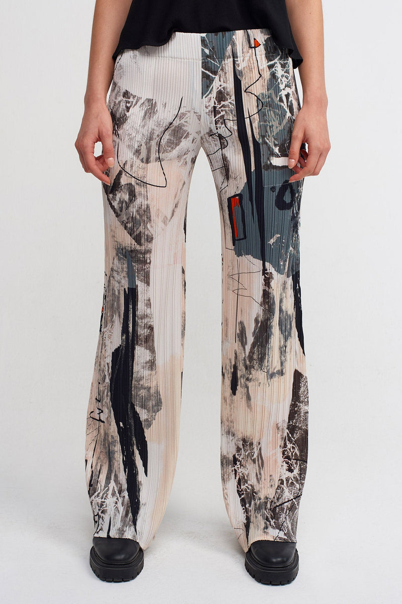 NU Pleated Elegant Trousers Multi Color