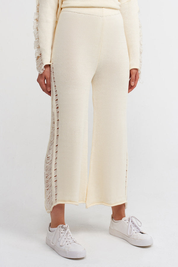 NU Straight Fit Knit Trousers Natural