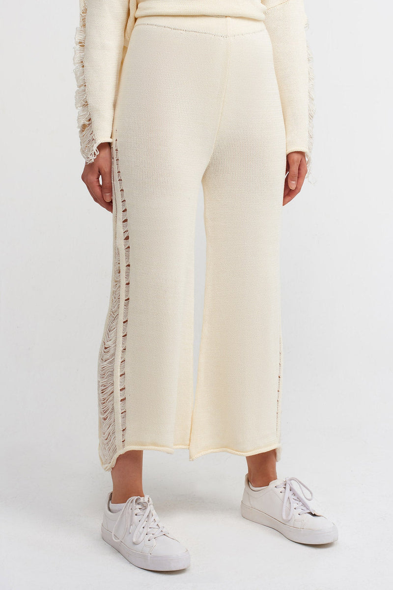NU Straight Fit Knit Trousers Natural