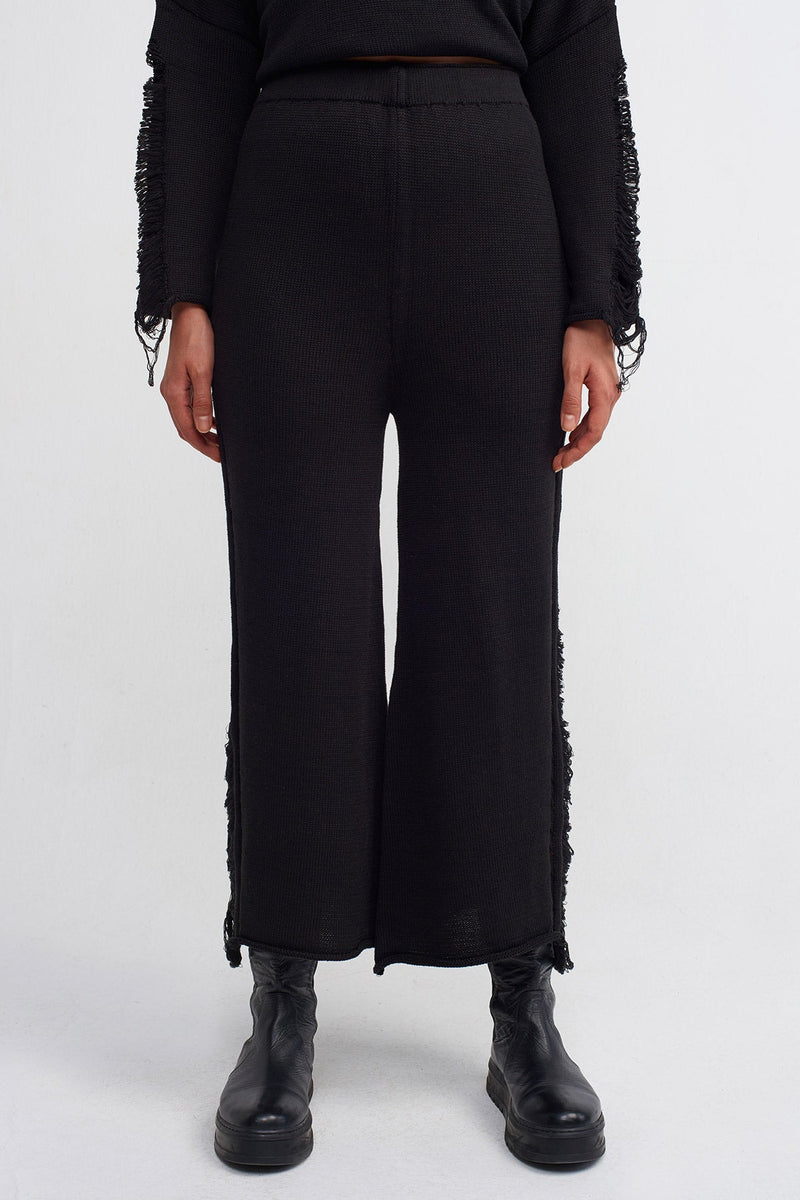 NU Straight Fit Knit Trousers Black
