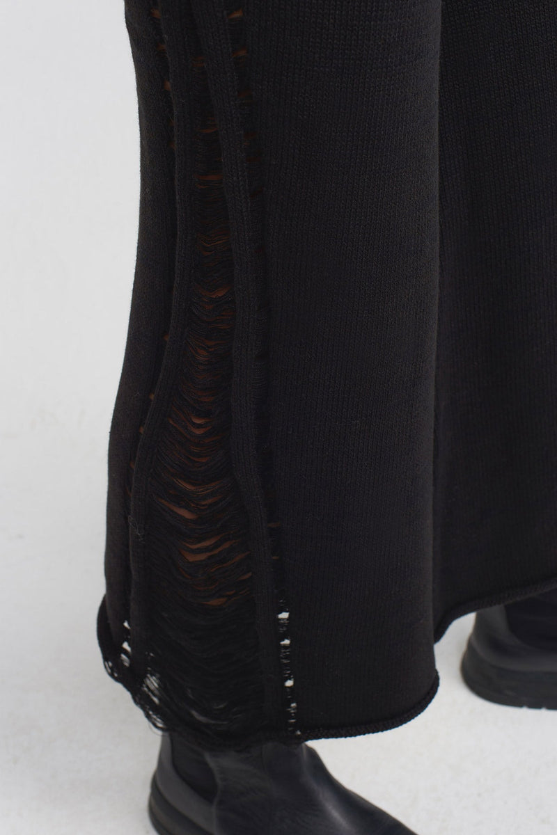 NU Straight Fit Knit Trousers Black