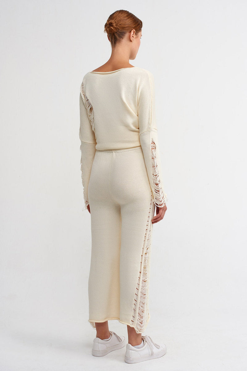 NU Straight Fit Knit Trousers Natural