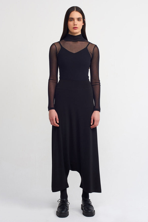 NU High-Waisted Jersey Harem Pants Black