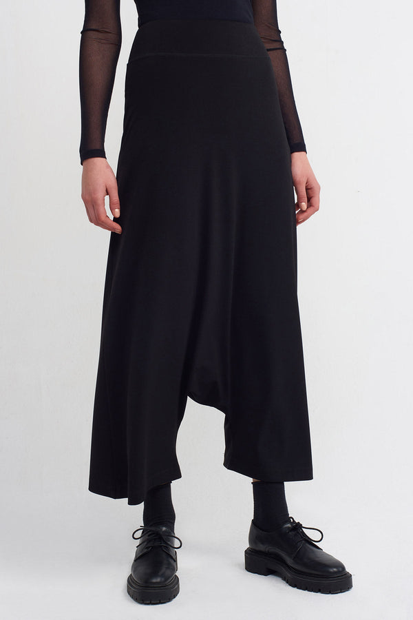 NU High-Waisted Jersey Harem Pants Black