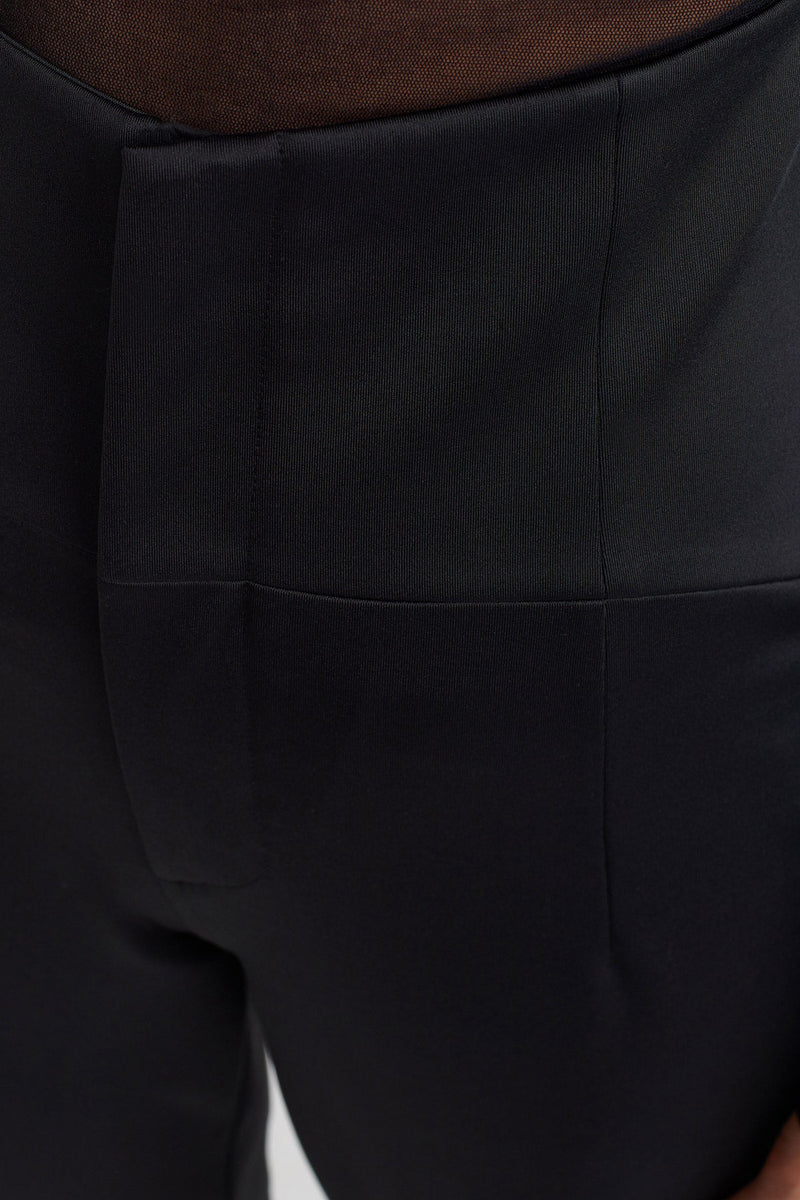 NU High Waist Solid Trousers Black