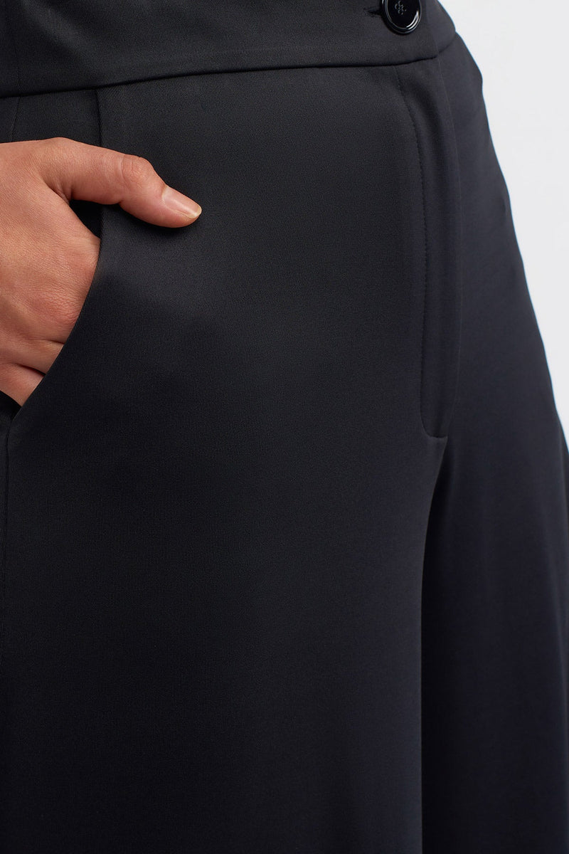 NU Slit Detail Wide Trousers Black
