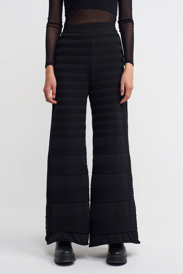 NU Stripe Detailed Knit Trousers Black
