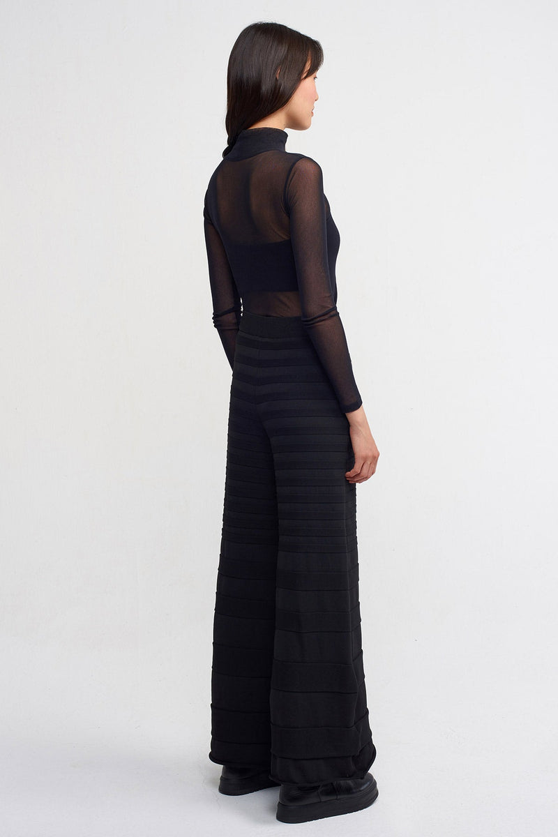 NU Stripe Detailed Knit Trousers Black