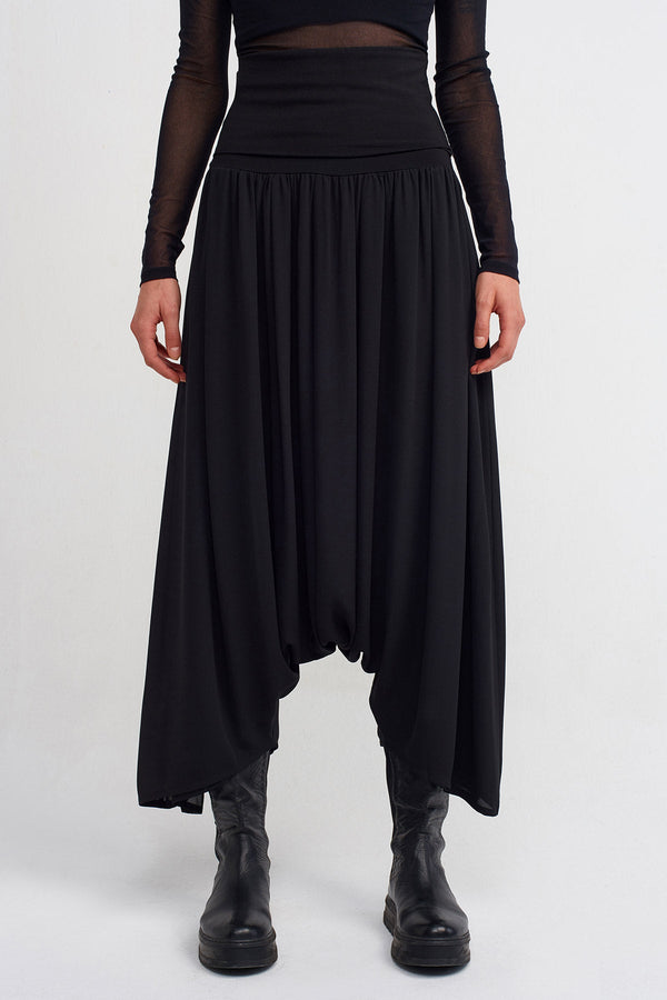 NU High-Waisted Stylish Harem Pants Black