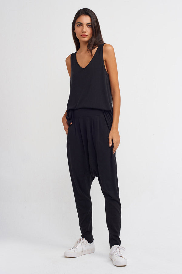 NU High-Waisted Comfortable Harem Pants Black