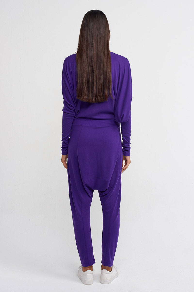 NU High-Waisted Comfortable Harem Pants Purple