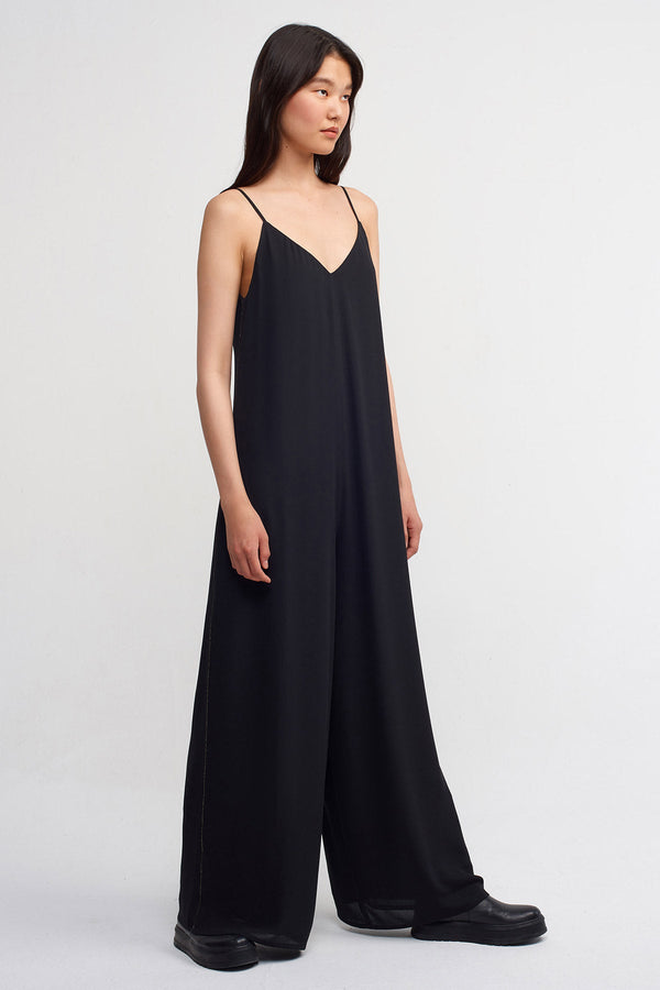 NU Strappy Jumpsuit With Metal Trim Black