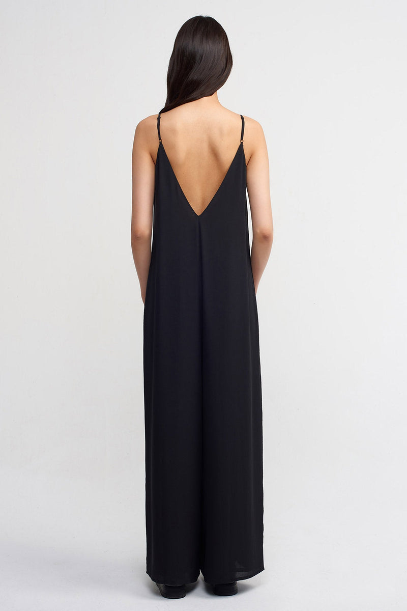 NU Strappy Jumpsuit With Metal Trim Black
