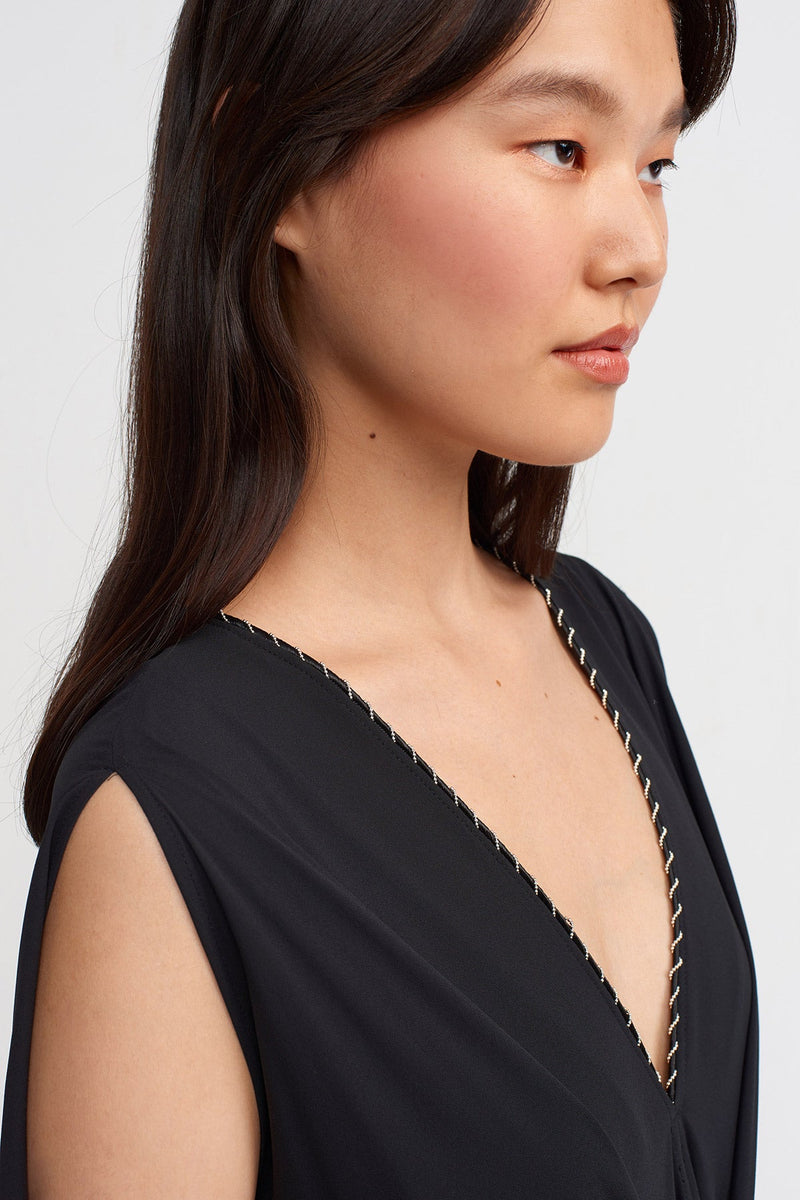 NU Jewel Neck Maxi Dress Black