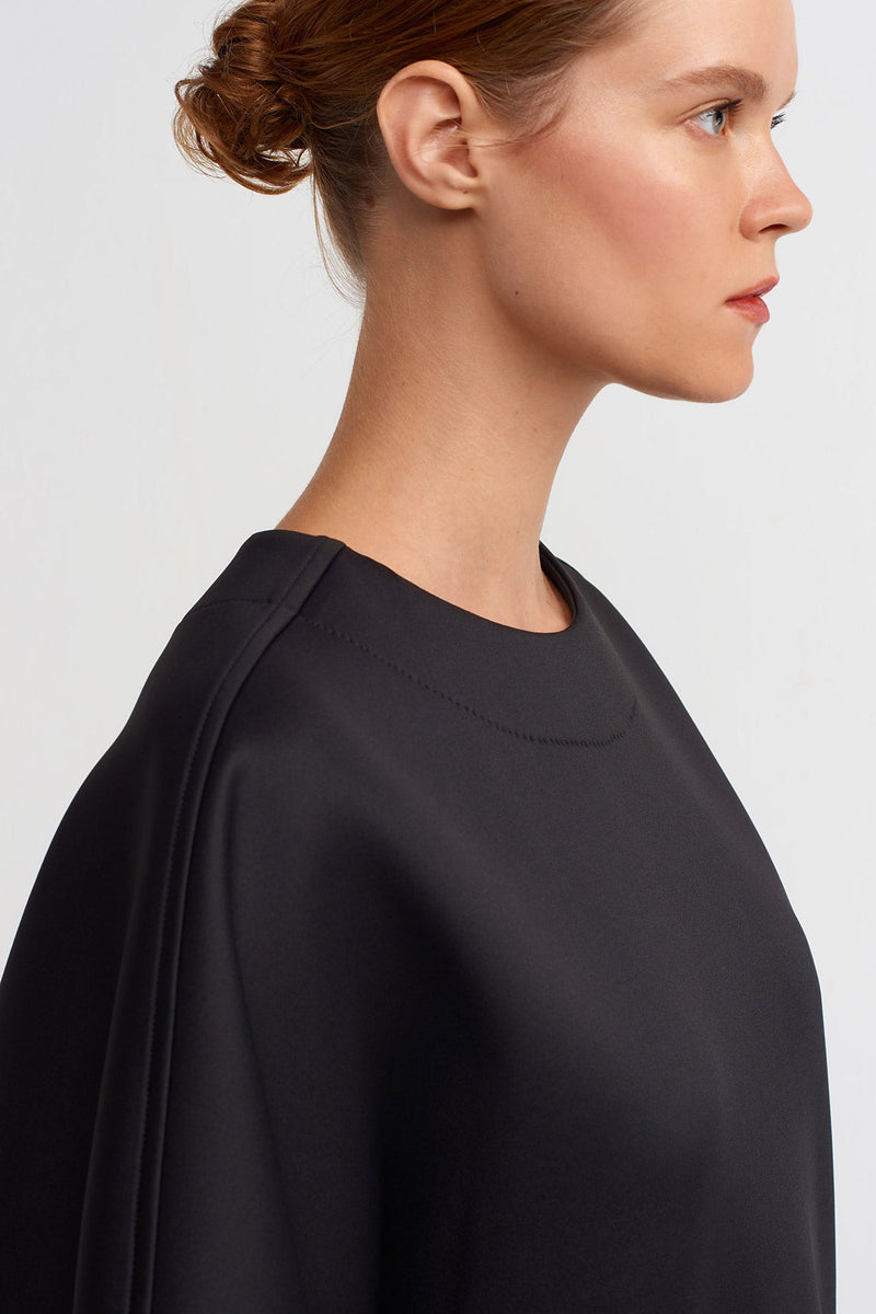 NU Long Sleeve Short Dress Black