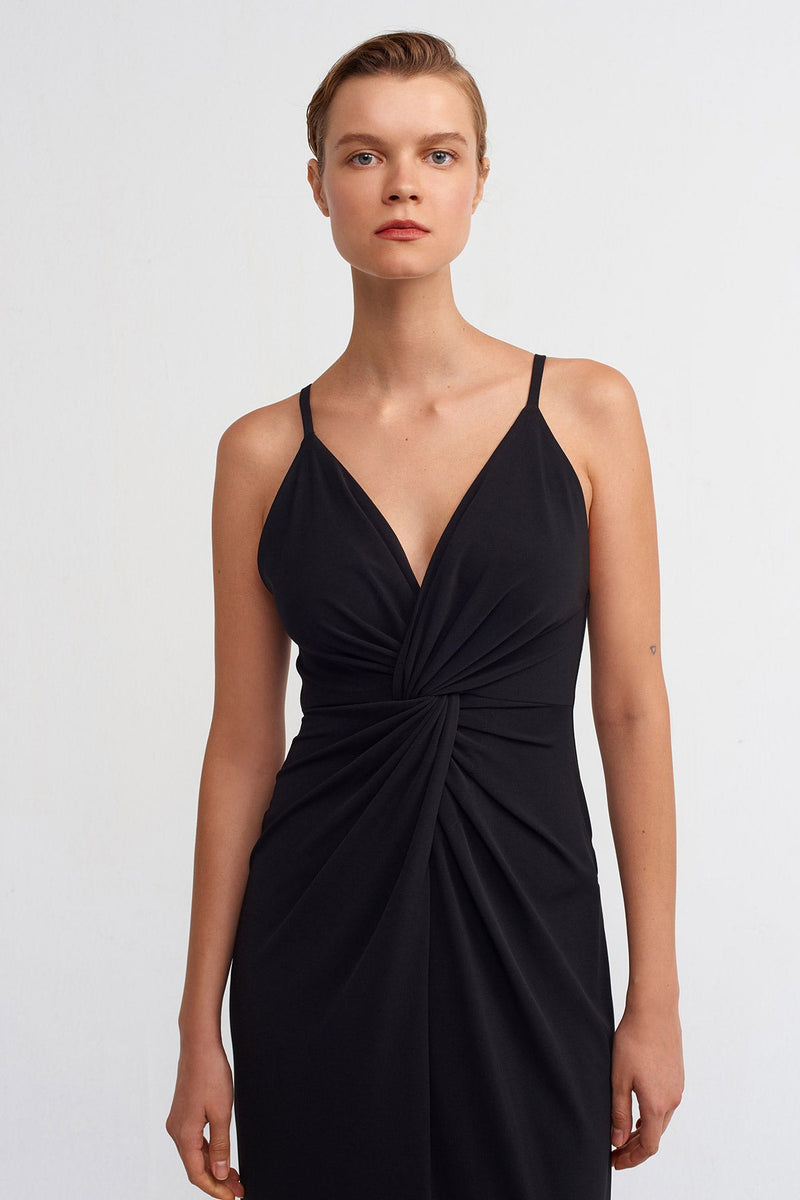 NU Twisted Detail Maxi Dress Black