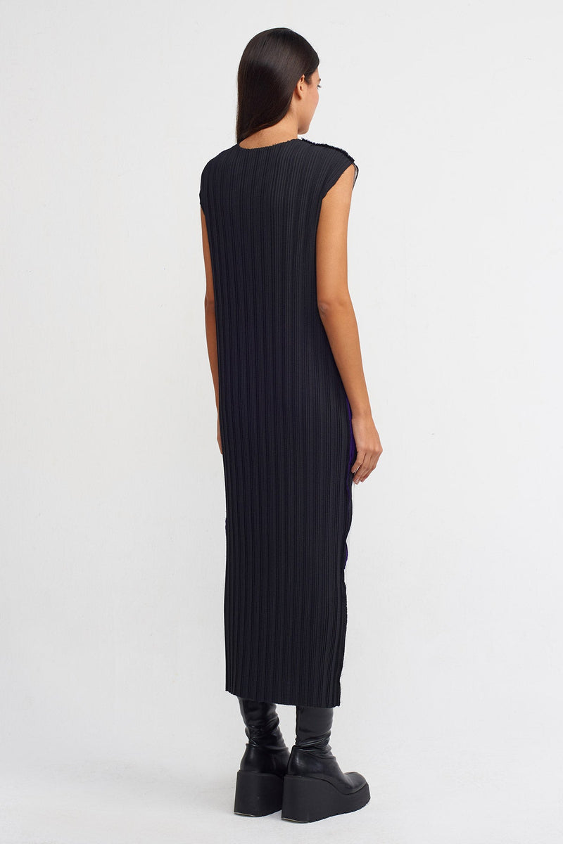 NU Patterned Pleated Dress Multi Color