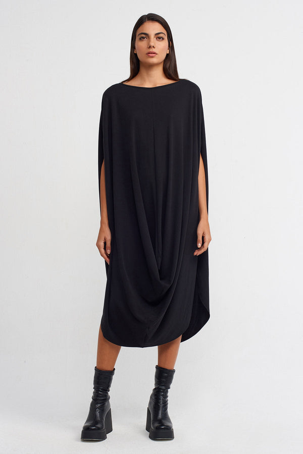NU Draped Detail Dress Black