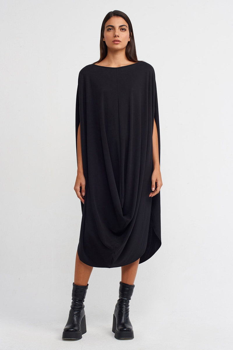 NU Draped Detail Dress Black