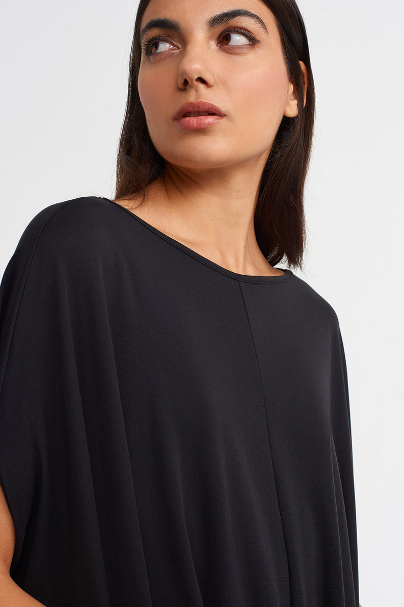 NU Draped Detail Dress Black
